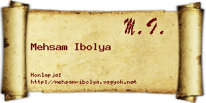 Mehsam Ibolya névjegykártya